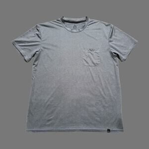 prAna Ganaway Men's SS Tee Gray Striped Performance Size XL GUC